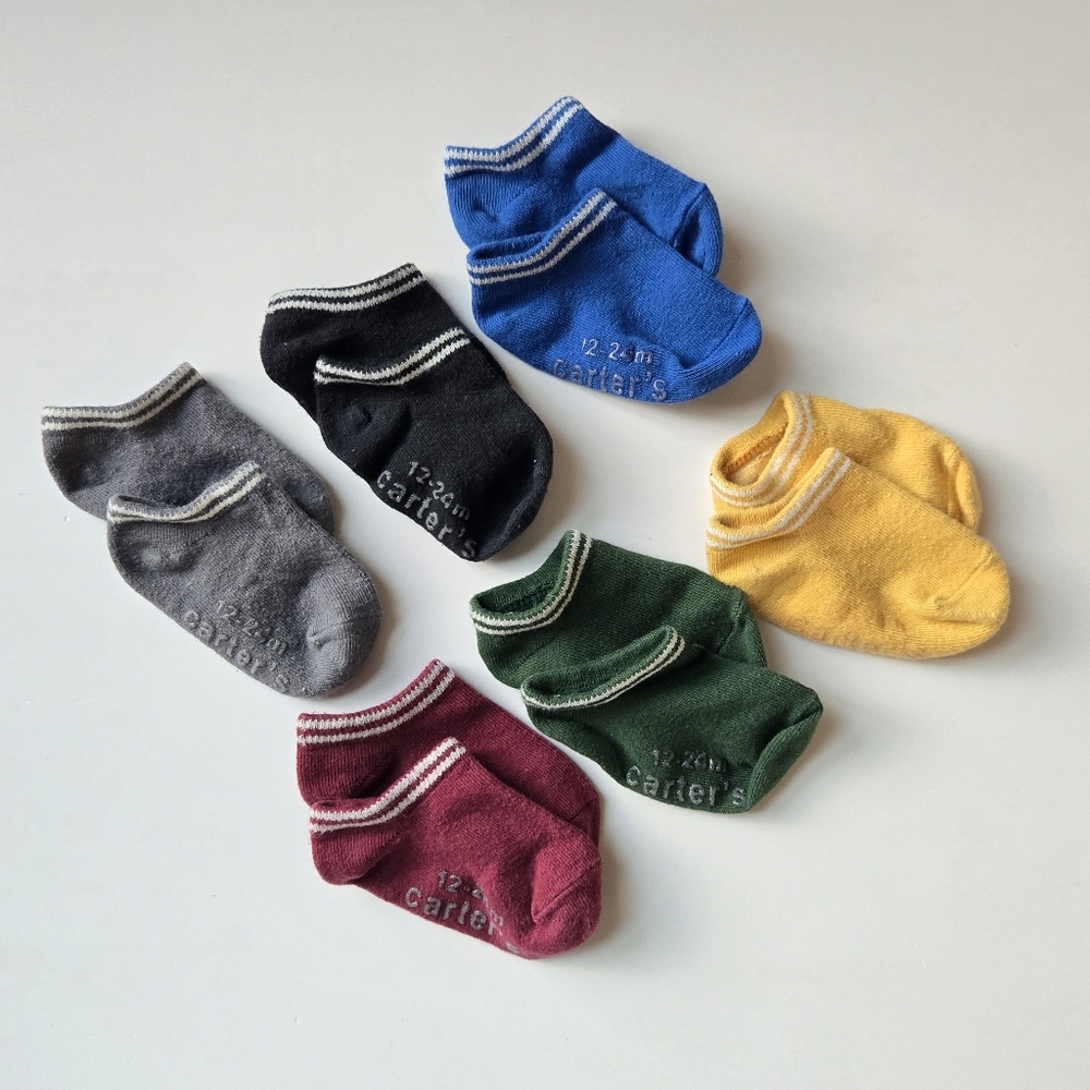 Carter's Colorful Jewel Tones Baby Ankle Socks Set 12-24M